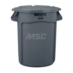Rubbermaid FG263100GRAY Round Lid fits 32 Gal Round BRUTE Trash Can