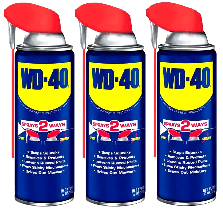 WD-40 Multi-Purpose Lubricant Spray with Smart Straw – 12 oz. 3 pack