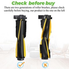 Techecook 2 Pack Main rolling brush: 6.6 x 2.1 inches, Yellow, Black