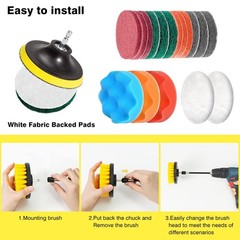 30 Piece Drill Brush Attachments Set, Scrub Pads & Sponge & Colorful