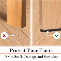 Fursafe&Q Non Slip Furniture Pads – 30 Pcs Rectangular, Black / Brown
