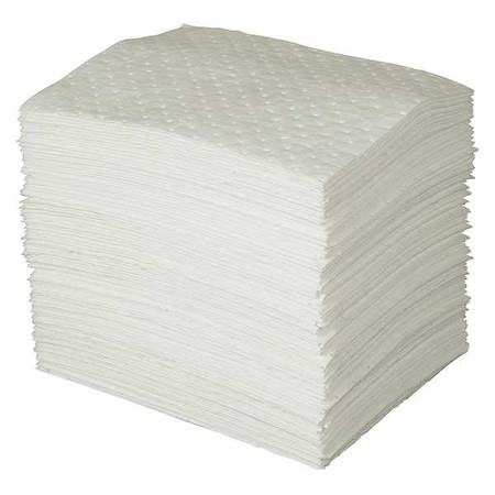 Brady Op100-2 Sorbent Pad, 26 Gal, 15 In X 19 In, Oil, White, Polypropylene