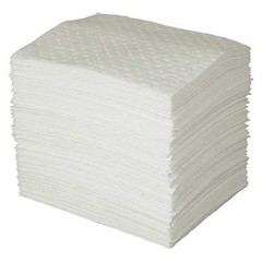 Brady Op100-2 Sorbent Pad, 26 Gal, 15 In X 19 In, Oil, White, Polypropylene