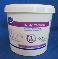 Diversey Oxivir Tb LARGE Hospital Wipes 11″x12″ (28x30cm) 160 Wipes w/Container.