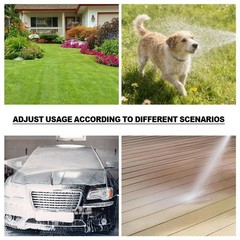 High Pressure Garden Hose Nozzle with Soap Dispenser, Adjustable Foam Gold