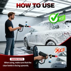 DANCINGBOAR Foam Cannon for Pressure Washer with 1/4” 67.2 cubic inches, Red