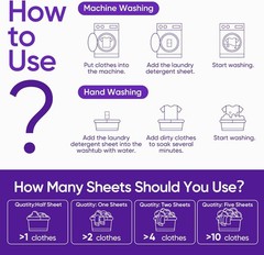 Lavender Laundry Detergent Sheets Travel Eco-friendly 300 Loads Fisroa Clothes W