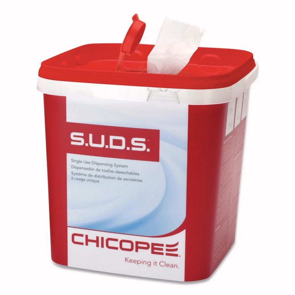 Chicopee 0728 7.5 in. x 7.5 in. x 8 in. S.U.D.S Bucket w/ Lid – RD/WT (3/CT) New