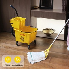 Commercial Mop Bucket with Wringer Set – Mop & Spare Head