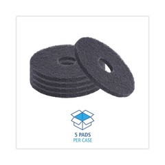 Boardwalk 4013BLA 13 in. Diameter Stripping Floor Pads – Black (5/Carton) New