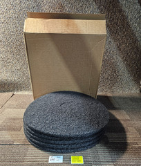(QTY 5) Norton 66261052005 20 In. 3-1/4 In. Fine Grit Black High Stripping Pad