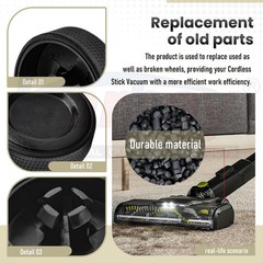 4 Pack Upgraded Replacement Wheel for Ryobi Cordless Stick 2 inches, BLACK