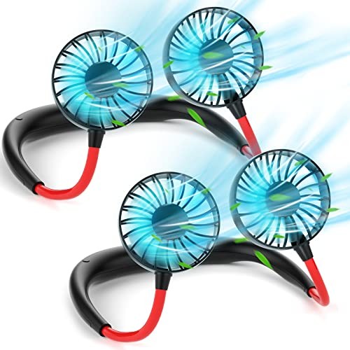 Neck Fan Portable Rechargeable: 2Pack Personal Cooling Wearable Fan Around your