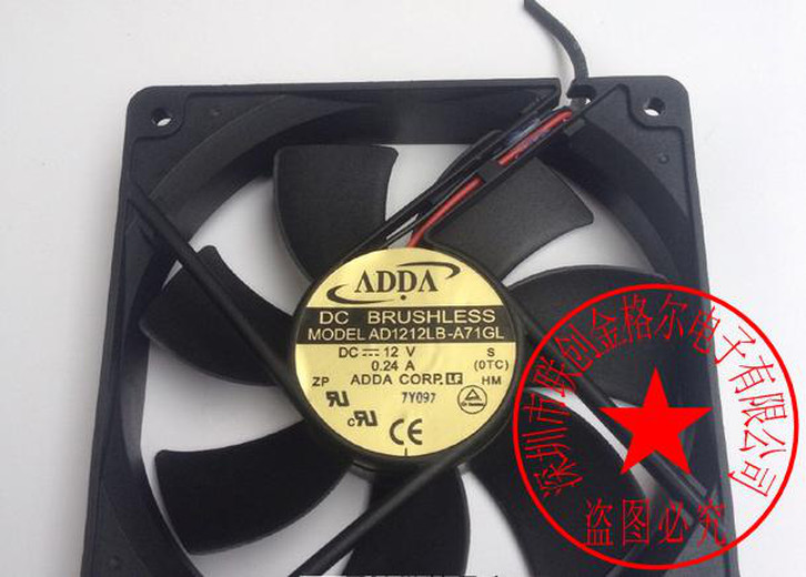 1pc new fan freeship AD1212LB-A71GL 12V 0.24A ADDA 12CM