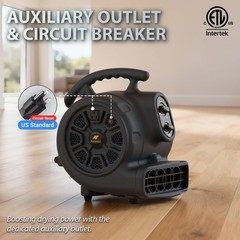 1/4 HP 1100 CFM Industrial Air Mover Blower Fan, High Velocity Floor & Carpet…