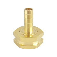 Hooshing 1/4″ Barb x 3/4″ GHT Female Garden Hose Adapter Barb, Brass