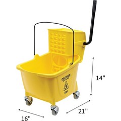 Genuine Joe GJO02347 35 QT Side Press Mop Bucket Wringer Combo Each Yellow