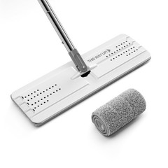 JOYMOOP Flat Mops, Microfiber Mop for 50″ with 13″ Mop-head, White Grey