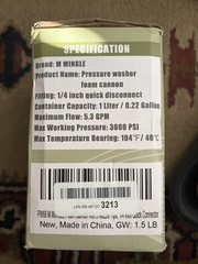 M MINGLE Foam Cannon for Pressure Washer, Car Cannon, Yellow NOB
