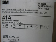 (2) 3M™ MBS Disinfectant Cleaner Fresh Scent Liquid Concentrate 41A, 0.5 Gal