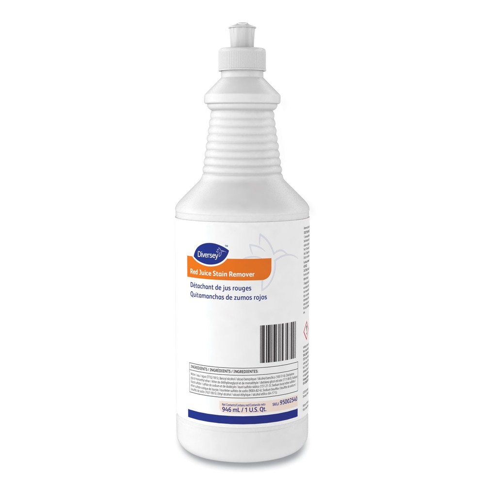 Diversey Red Juice Stain Remover, 32 oz, Bottle, 6 Bottles/Carton