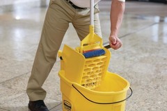 35Qt Mop Bucket & Side Press Wringer Combo on Wheels Heavy Duty Yellow