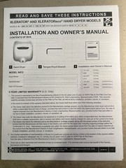 XLERATOR HAND DRYER XL-W NO TOUCH WALL MOUNT BATHROOM EXCEL XL C BW WHITE METAL