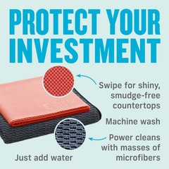 E-Cloth Granite & Stone Cleaning Kit, Premium New Version, Red & Black