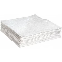 Spilltech Wpkb50h Sorbent Pad, 45 Gal, 30 In X 30 In, Oil, White, Polypropylene