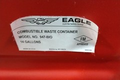 Eagle 947BIO 14 Gal Capacity Red Polyethylene Biohazard Waste Can (BW)