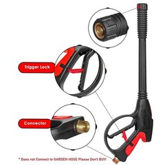 4000PSI High Pressure Car Power Washer Gun Spray Wand Lance Nozzle and 30ft Hose