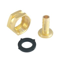 Hooshing 1/4″ Barb x 3/4″ GHT Female Garden Hose Adapter Barb, Brass