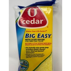 O-Cedar Big Easy Butterfly Sponge Mop Refill with Scuff Eraser Yellow New