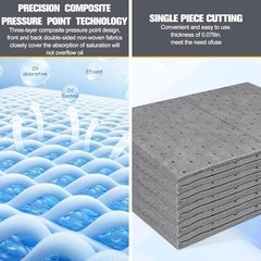 100 Pcs 10×13 Inch Oil Absorbent Pads for Automotive Workshop Spill Control
