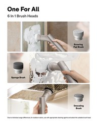 HOTO Handheld Short-Handle Electric Spin Scrubber, IPX7 Waterproof Beige