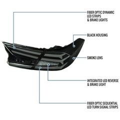 2018-2022 Honda Accord Sedan LED Tail Lights Seq Turn Animated Black Smoke