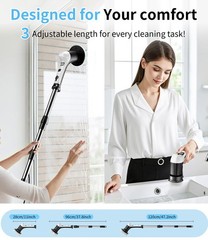 Black Electric Spin Scrubber 3 Speed Adjustable Extension Handle