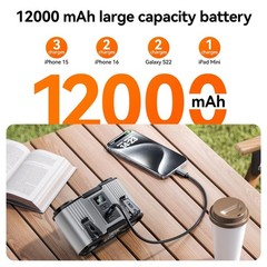 Doublepow 12000mAh Portable Waist Fan, Personal Waist Fan, Dual Air Ducts Mot…