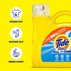 Tide Simply All-In-One Liquid Laundry Detergent, 168 Fl Oz (Pack of 1)