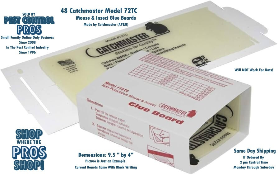 48 Catchmaster 72TC Mouse Mice Spider Insect Rodent Control Glue Board Traps