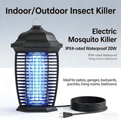 Amoszap 20W 4200V Electric Bug Zapper Ipx4 Waterproof Mosquito Zapper Indoor