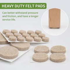 COVERCORNER Felt Furniture Pads for 162PCS Value Pack Round Beige, Beige