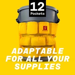 Trash Can Caddy Bag | Brute Compatible | Fits 32-55 Gallon Can | 12 Pockets