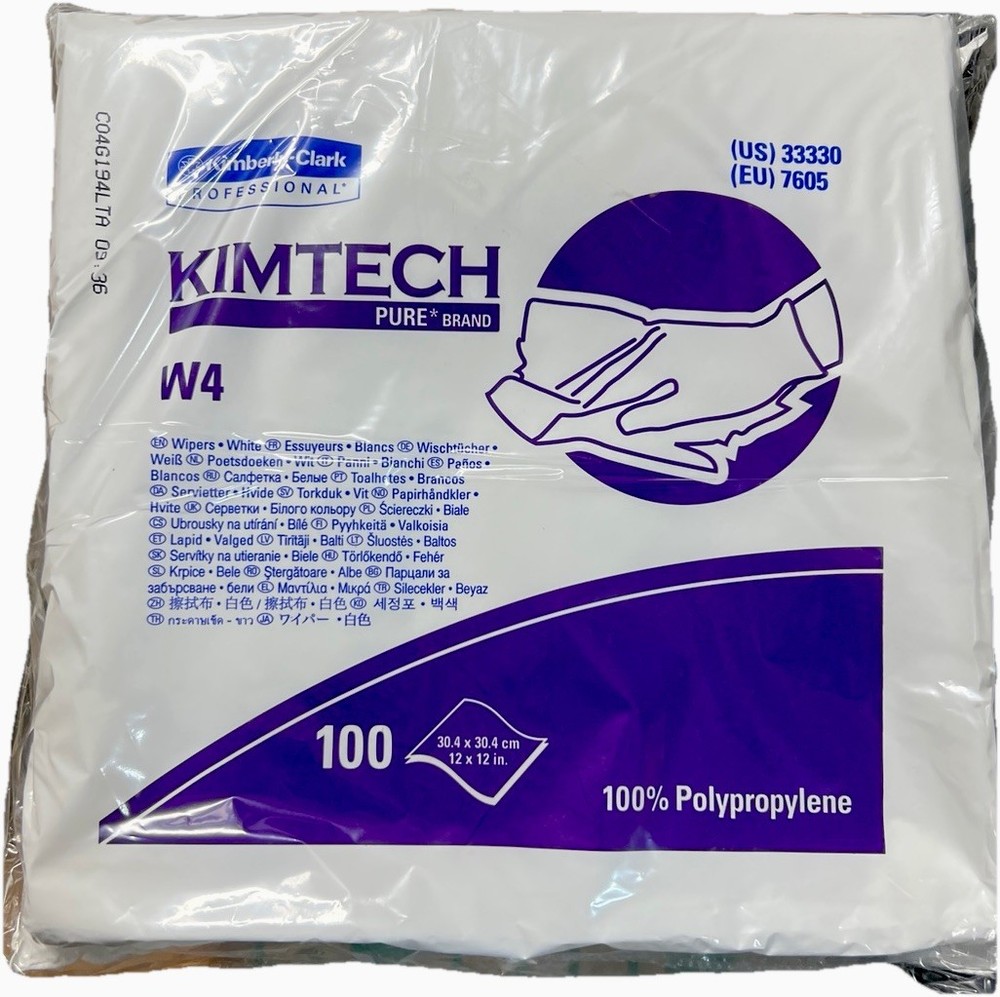 Kimberly Clark KIMTECH 33330 Pure W4 Dry Wipers 12″X12″ 100 LInt Free