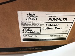 1x Case 4 Liter Deb Stoko Estesol Lotion Pure Light Duty Hand Cleaner PUW4LTR