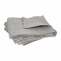100 Pack Universal Sorbent Pads, 17″ Long x 15″ Wide, Gray, Polypropylene
