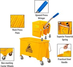 Compact 5.5 Gallon Mop Bucket with Non-Marking Wheels for Effortless Cleaning