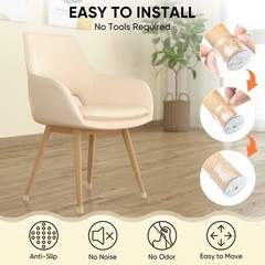 BALEINE Silicone Chair Leg Floor Protectors, Stool Round S, Clear-16pcs