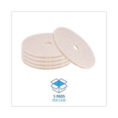 Boardwalk Natural Hog Hair Burnishing Floor Pads, 20″ Diameter, Tan, 5/Carton