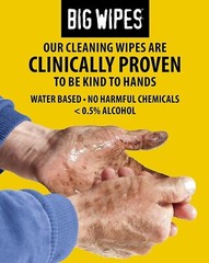 Big WIPES Heavy Duty Industrial Textured Scrub Wipes, Red Top, (80 Count)-3 Pack